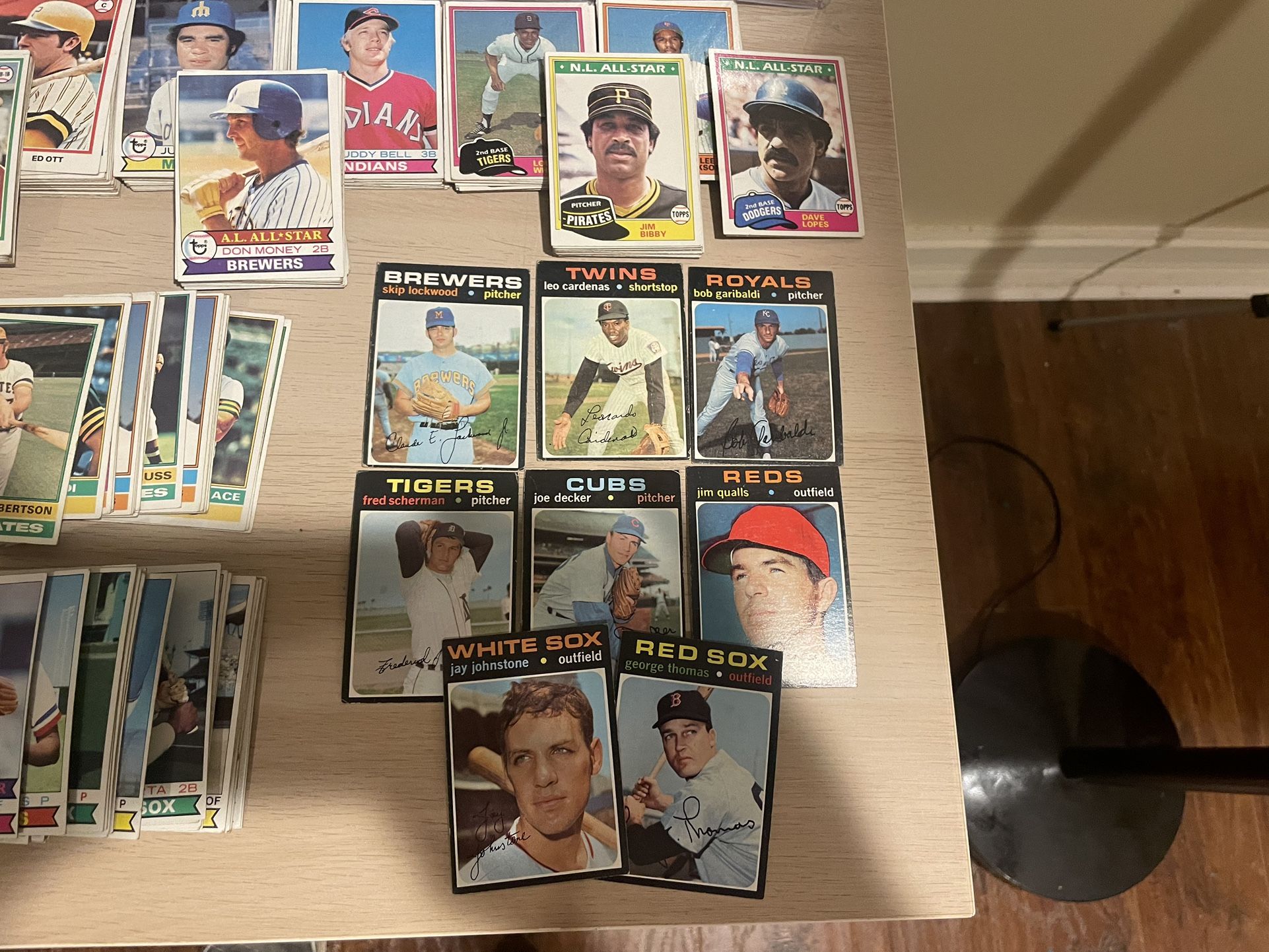 1970s Vintage Baseball Cards - Table Full