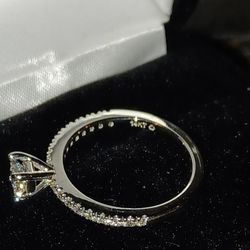 Engagement Ring 14K White Gold  3/4 Carat