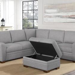 Sectional with Storage Ottoman- Thomasville Langdon Fabric Sectional with Storage Ottoman Retail Price $1500 Your Price $850