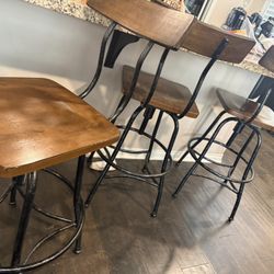 Real Wood Bar Stools Like New