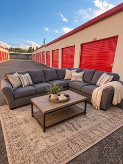 Gray L-Shaped Sectional Sofa – $449| Delivery Available