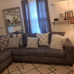 Grey Tint Of Blue Sectional Sofa