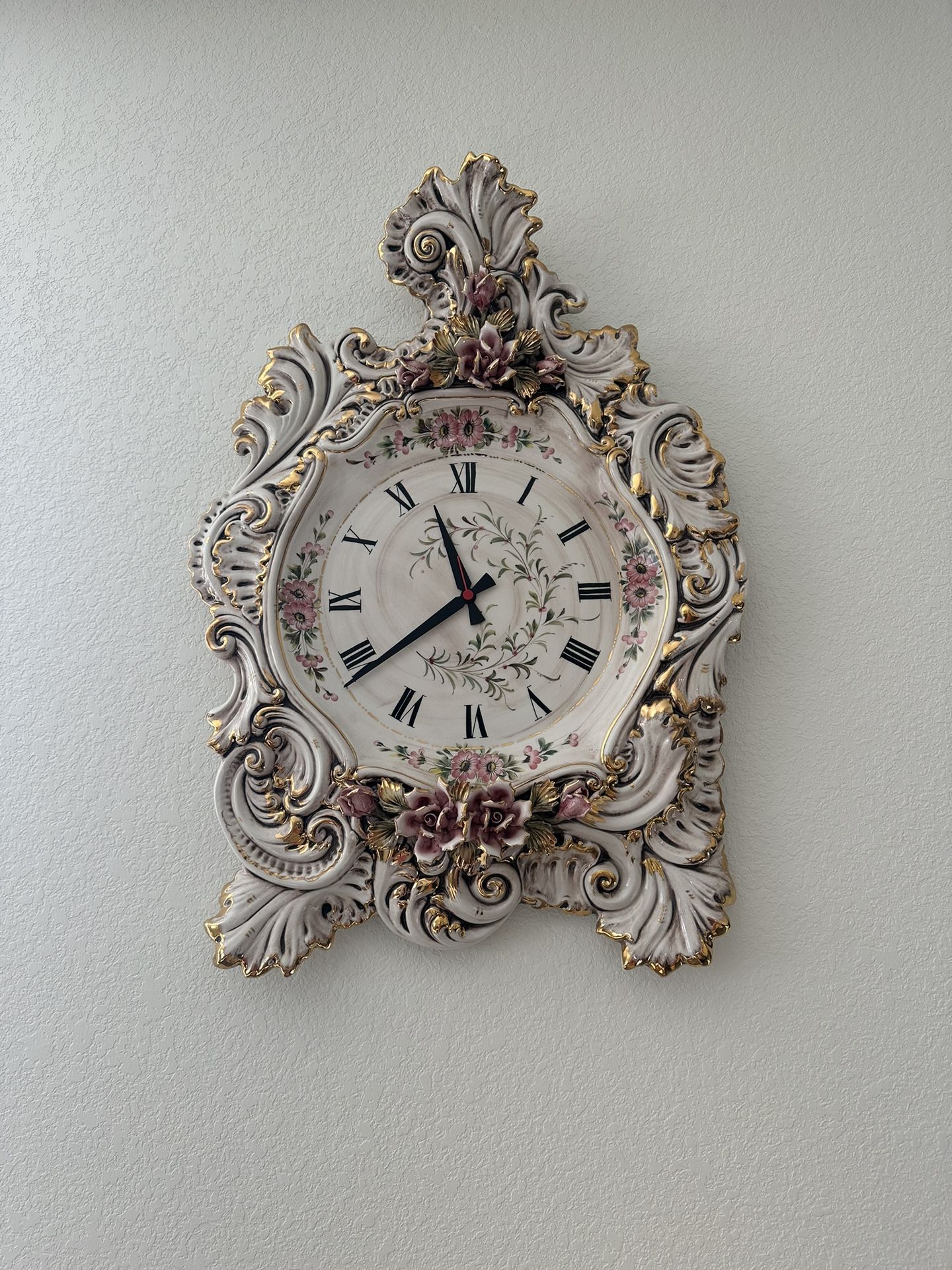 Capodimonte Porcelain Wall Clock