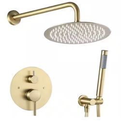 AKLFGN Rainfall Shower Faucet – 2 Spray, High Pressure, Brushed Gold