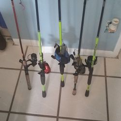 ,Kvd Pro Series I Got 5 Complete Rods And Reels Plus Lots Of Other Fishing Stuff 