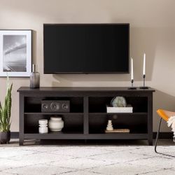 New Black 58" Wood TV Stand 
