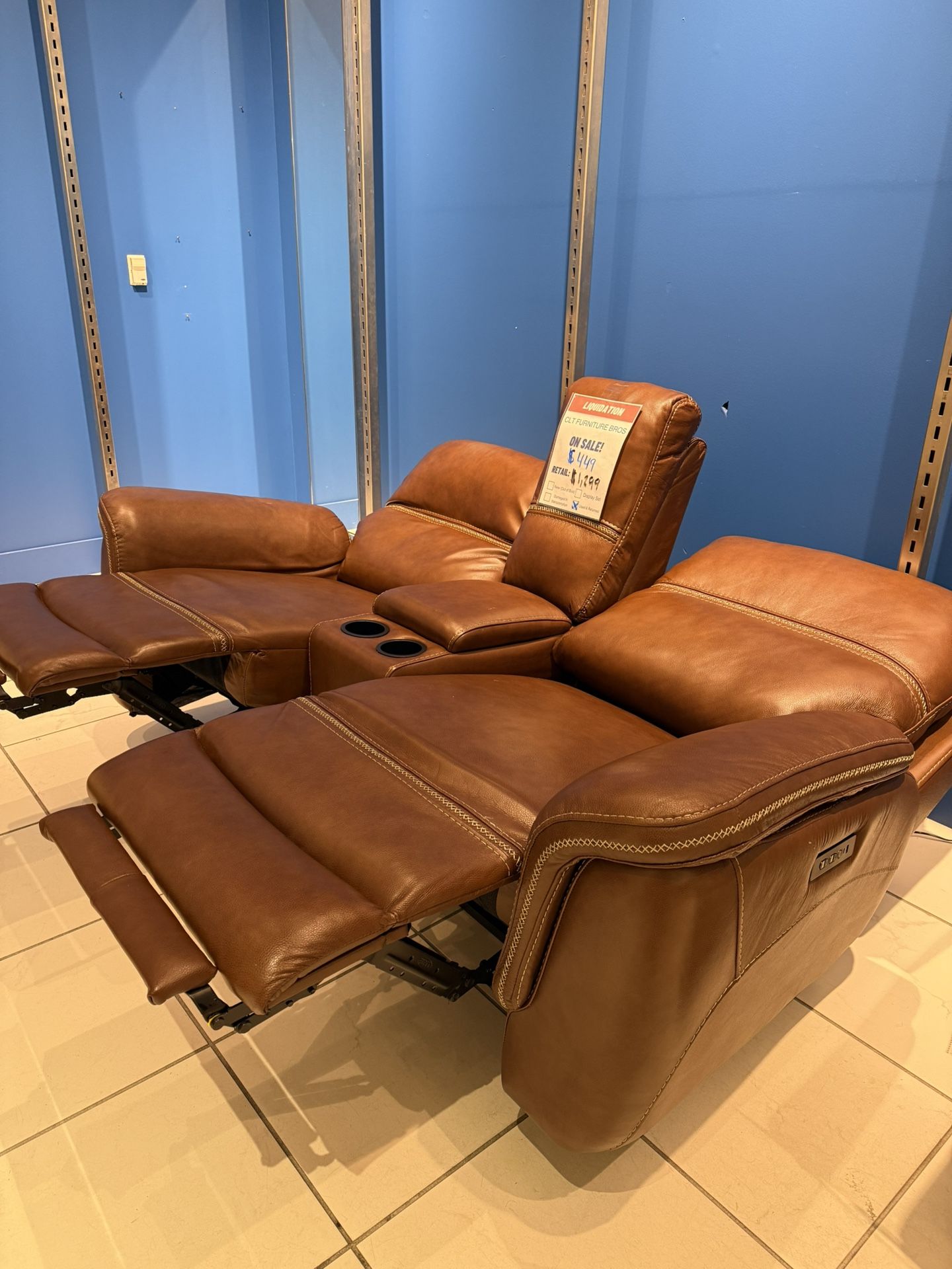 Oliver Genuine Leather Power Zero Gravity Recliner Loveseat for Sale in ...