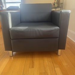 Black Faux Leather Chair 