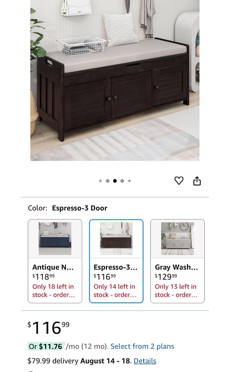 Shoe Stand With Bench and Cushion