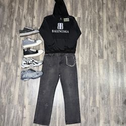 New Chrome Heart Jeans, Balenciaga Hoodie, Maison Yasuhiro, Rick Owen’s, Or Balenciaga Sneakers With Box