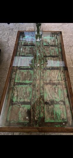 Wood door table