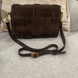 Handbag / Suede  Purse / Leather Crossbody 