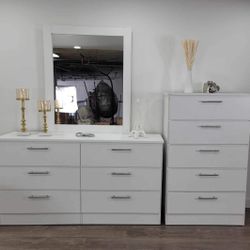 Dresser Whit Mirror And Chest - Cómoda Con Espejo Y Gavetero 