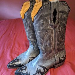 For Sale, Very Nice Gray And Black Western Boots Size 10 D $150 OBO