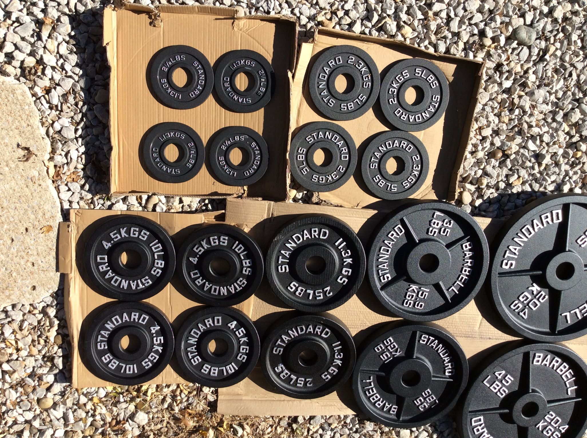 245lb Standard Olympic 2” Weight Plate Set NEW