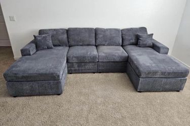 Corduroy sectional sofa