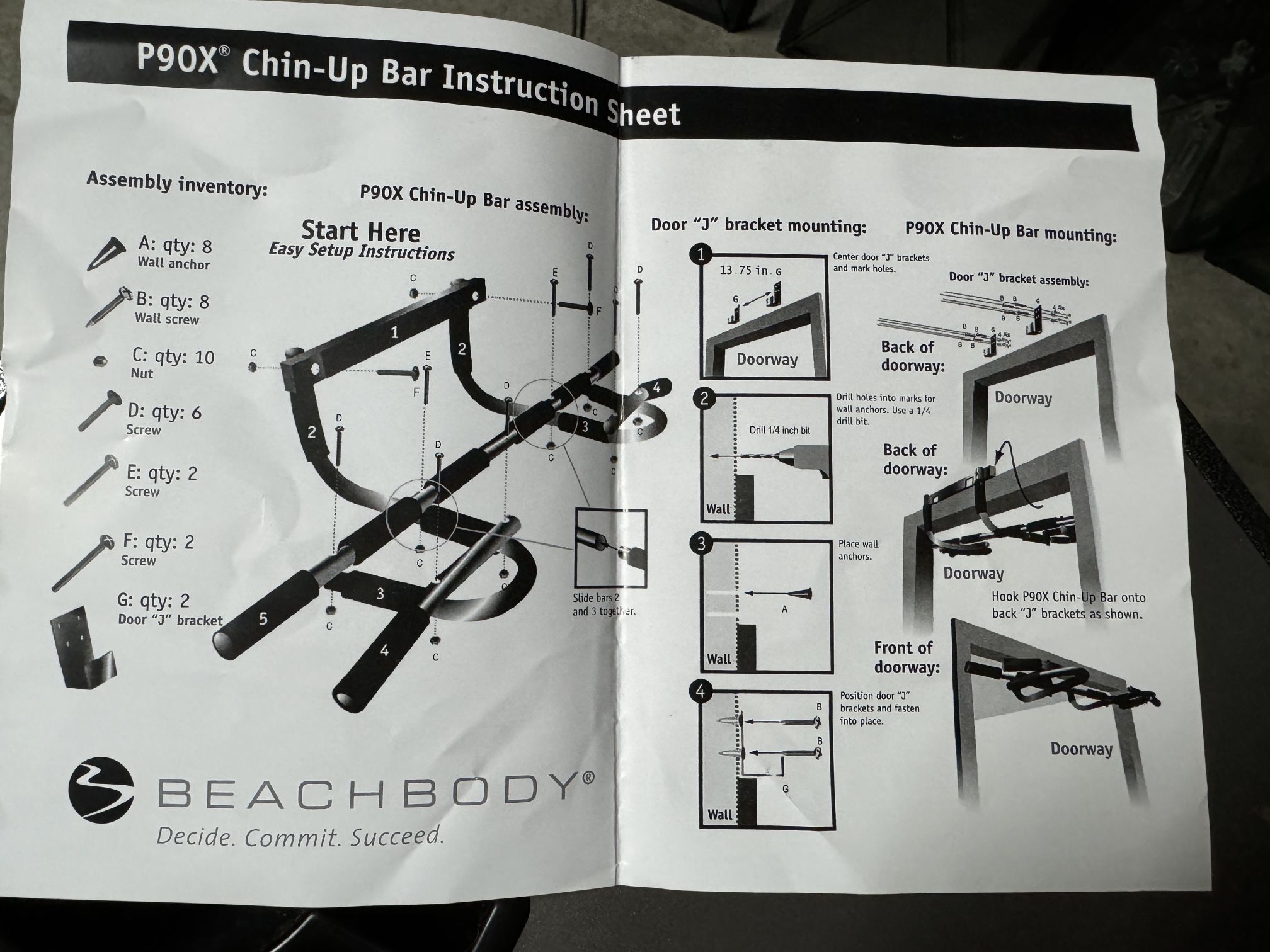 P90X Total Chin Up bar Need To Sell It ASAP!