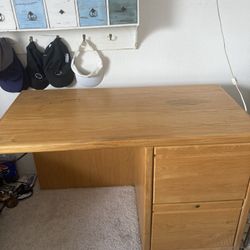 Wood Desk With Drawers