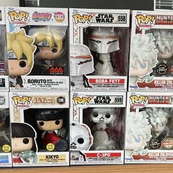 Random Funkos and Sodas (Glows, Anime, Star Wars, Hunter Hunter, and Disney)