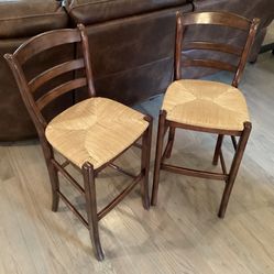 Two Ladder Back Bar Stools From Pottery Barn 