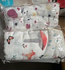 New MODERN BABY Muslin Swaddle Blankets Newborn 2 Pack Soft Baby Wraps for Baby Girl