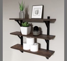 brown floating shelf