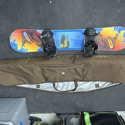 130 Never Summer Snowboard With Ride Binding And Burton bag