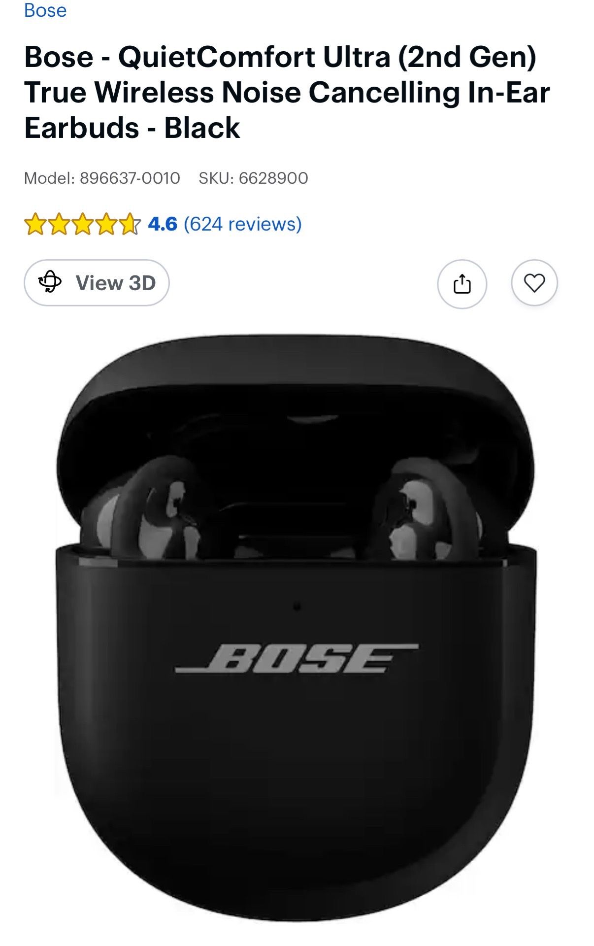 Bose QuietComfort Ultra Noise Canceling Earbuds (2nd gen)
