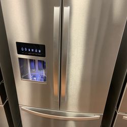 KitchenAid 36” French Door Refrigerator w/ Interior Wood Trim + Water & Ice | Stainless Steel | Digital Touch Control