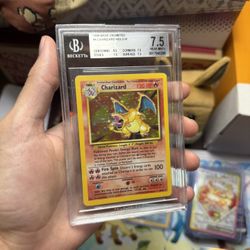 1999 Pokemon Charizard Base Set #4/102 Holo Unlimited Rare BGS 7.5 Near Mint