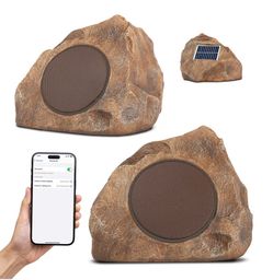Homewell Outdoor Rock Speaker Solar-Powered Wireless Bluetooth 5.0 Outdoor