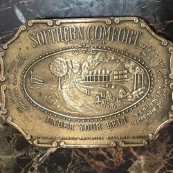 Vintage  SOUTHERN COMFORT belt buckle Lewis Buckles Chicago 1892