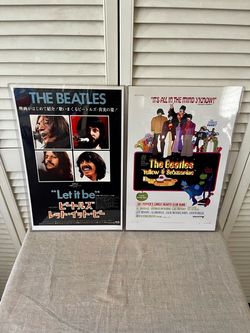 Beatles 11x17 Poster Print Lot Let It Be Japanese Yellow Submarine Set of 2