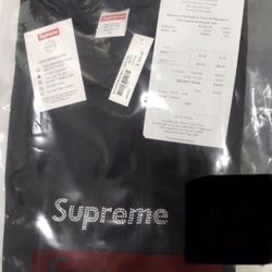 Brand New Supreme Swarovski Box Logo Tee Black Size Large 