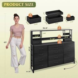 Fabric Dresser With 15 Cabinets For Storage 