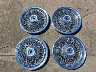 80-87 BUICK REGAL CENTURY WIRE SPOKE WHEEL HUB CAP SET 3.8 V6 5.0 V8