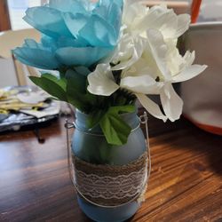 Blue And White Flowers Vase Decor