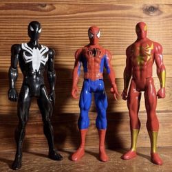 Lot of 3 "12 INCHES"  SPIDERMAN- Spider-Man, Iron Spider , Black Spider-Man!!