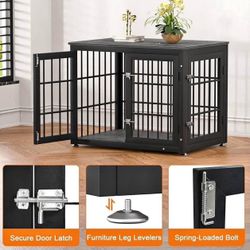 32 Inch Heavy Duty Dog Crate Furniture for Medium and Small Dogs, Decorative Pet House End Table, Wo