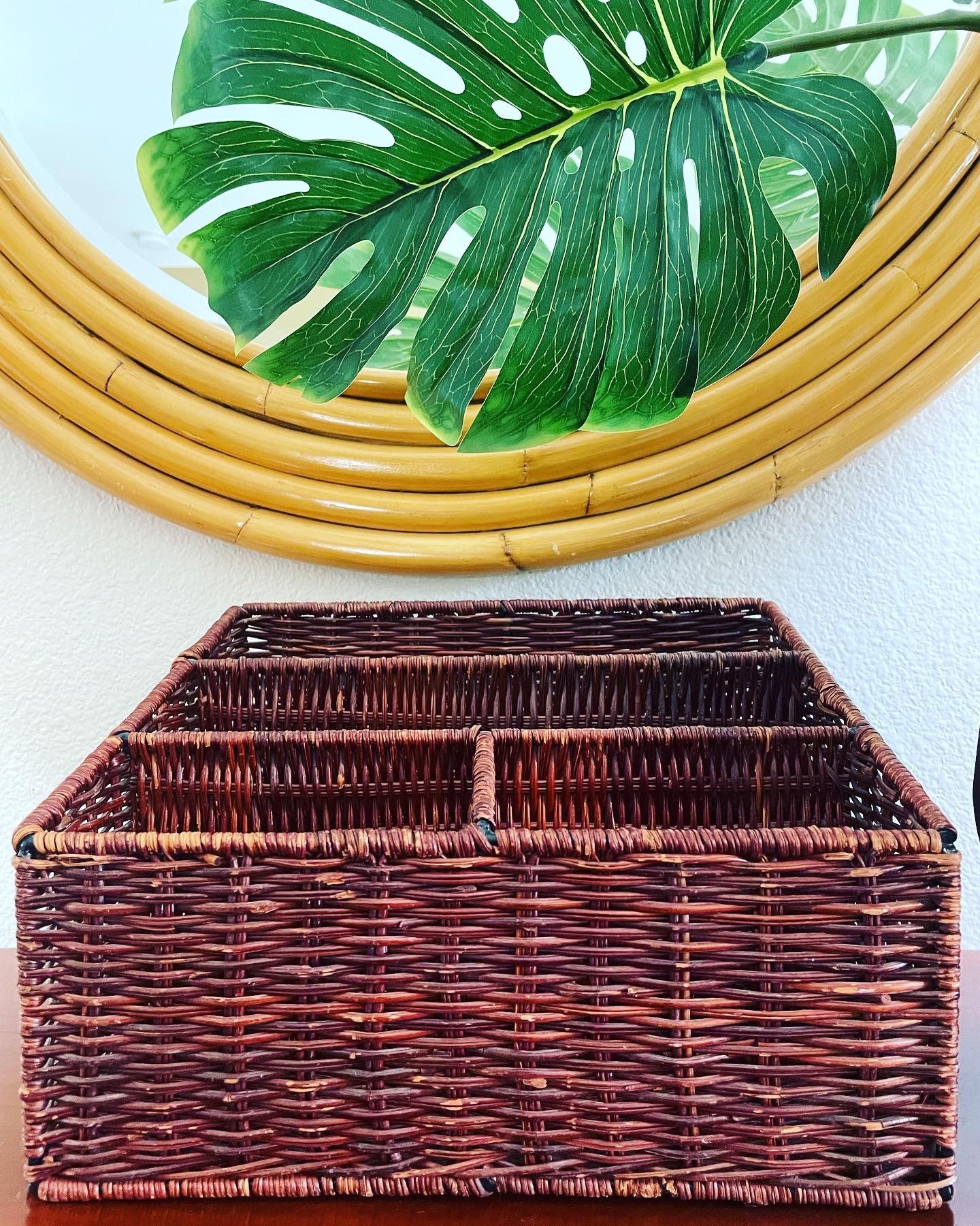 Large Wicker Desk Organizer 