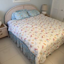 Bed (king), nightstands, and lamps!