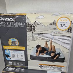 Intex 12" H, Queen Size Air Mattress With Built-in Pump Brand New (Price Is Firm)