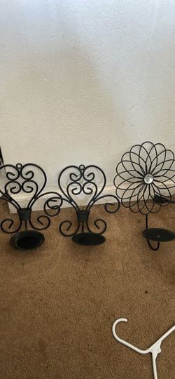 Black Metal Candle Holders Set of 3