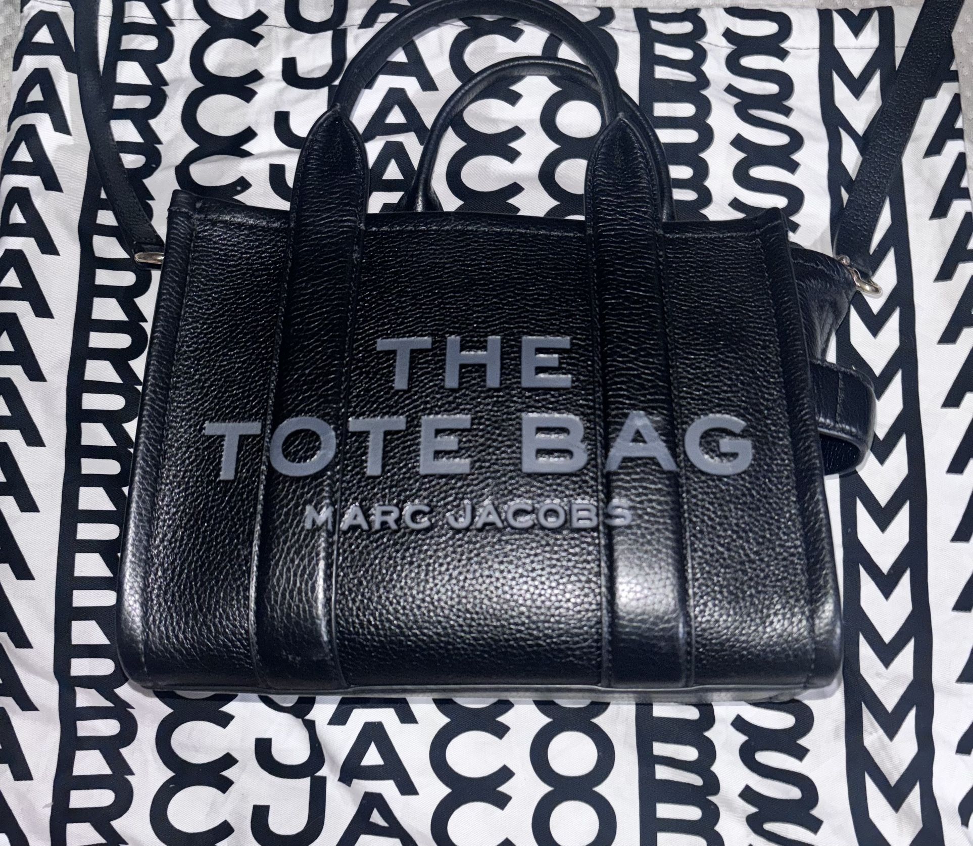 Marc Jacobs Black Leather Tote Bag