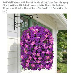 Artificial Flowers with Basket for Outdoors