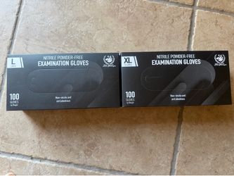 New black nitrile powder-free examination gloves