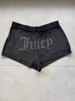 Juicy Couture Black Velour Velvet Shorts Sz. Large