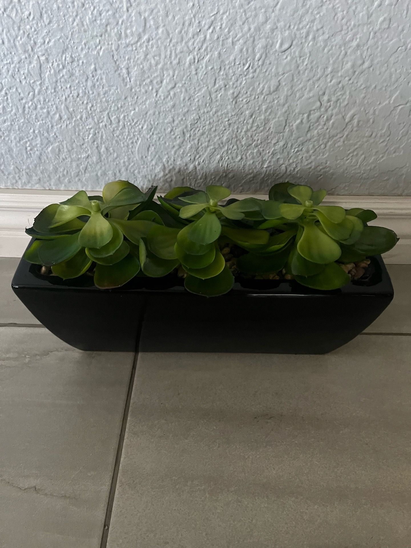 Artificial Plant in Black Ceramic Vase-New