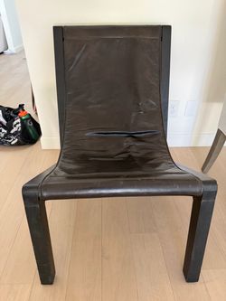 modern leather sling side chair black