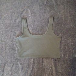 Plain Black Cropped Tank Top